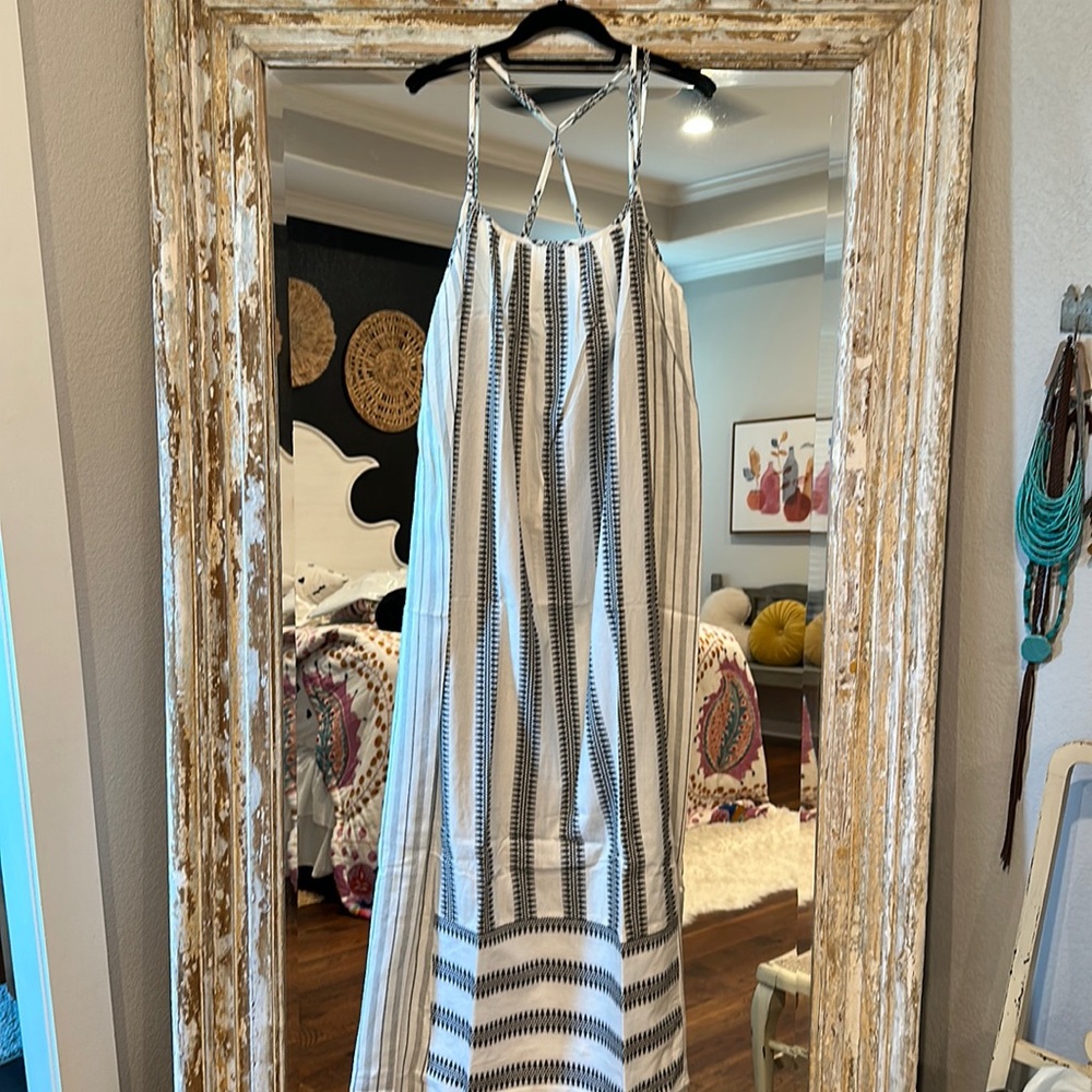 Lovestitch Black and White Striped Maxi Dress